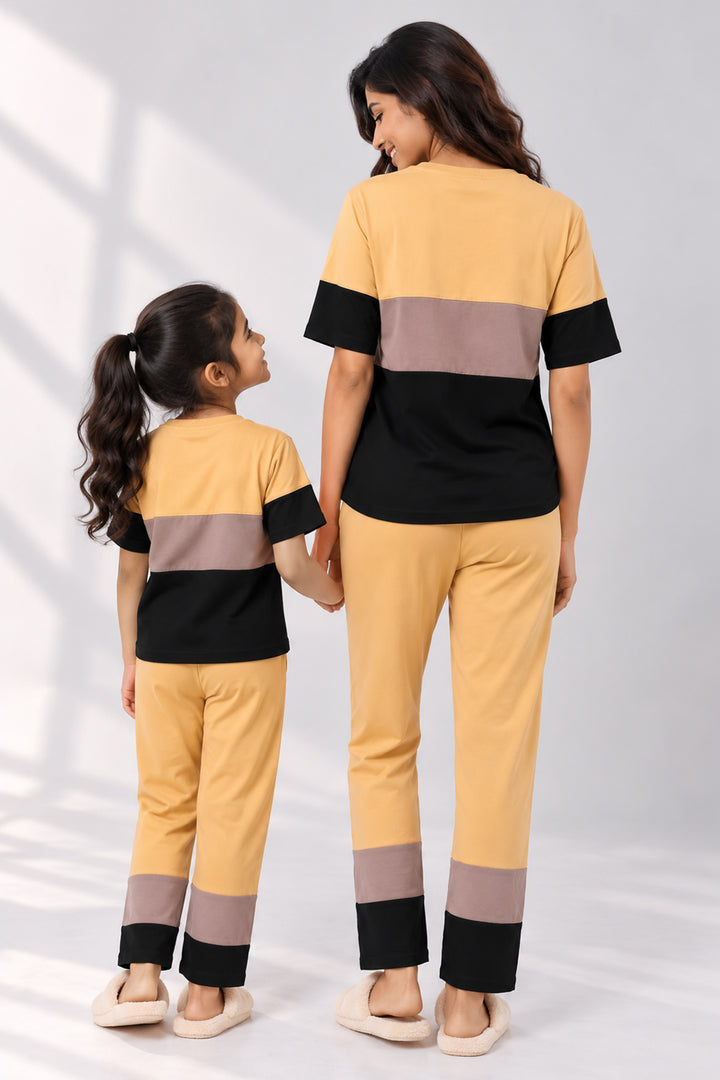Mom & Me - Bumblebee Dreams, Slumber Everyday Mom & Kids Cotton Coord Set