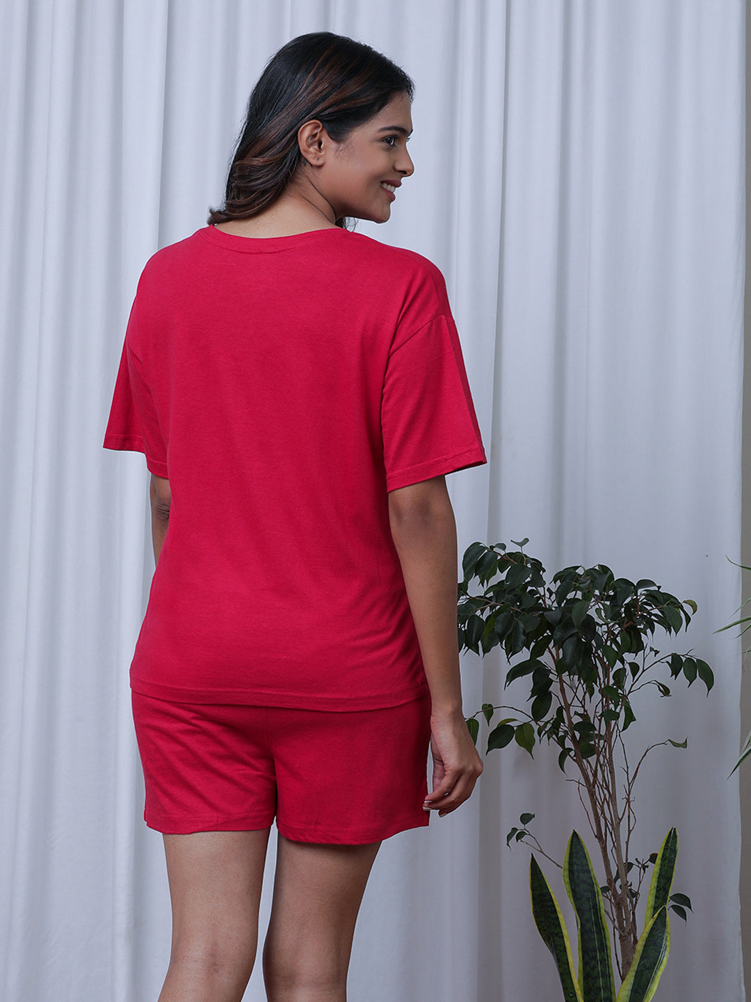 Typography Printed Pure Cotton Night Suit
