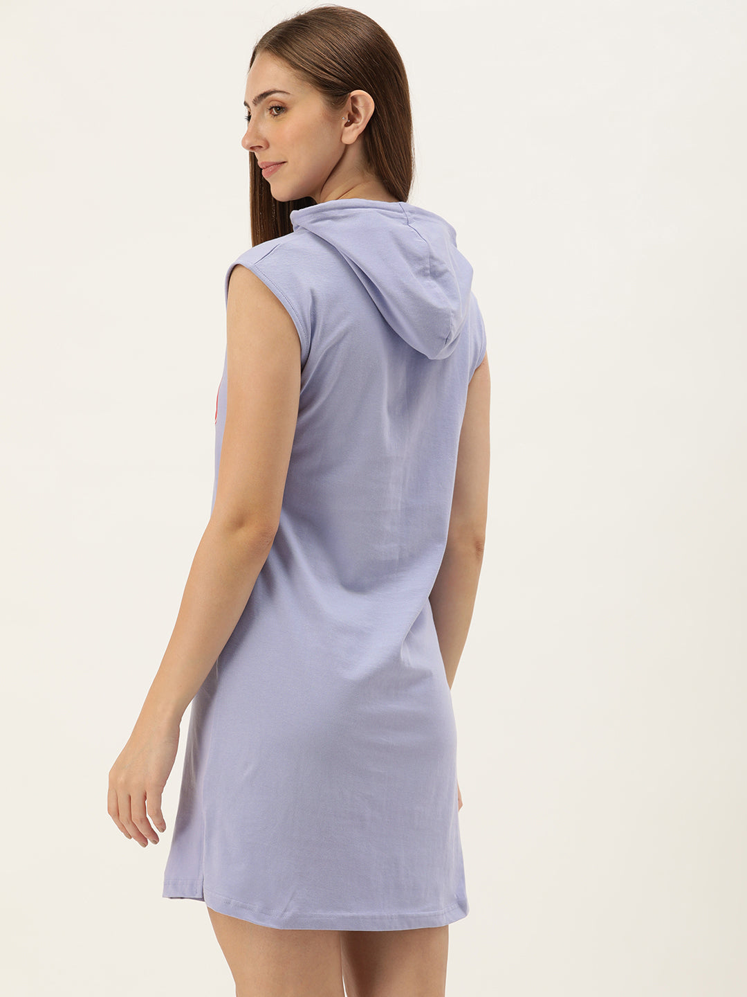 Printed Hooded Organic Cotton T-shirt Nightdress