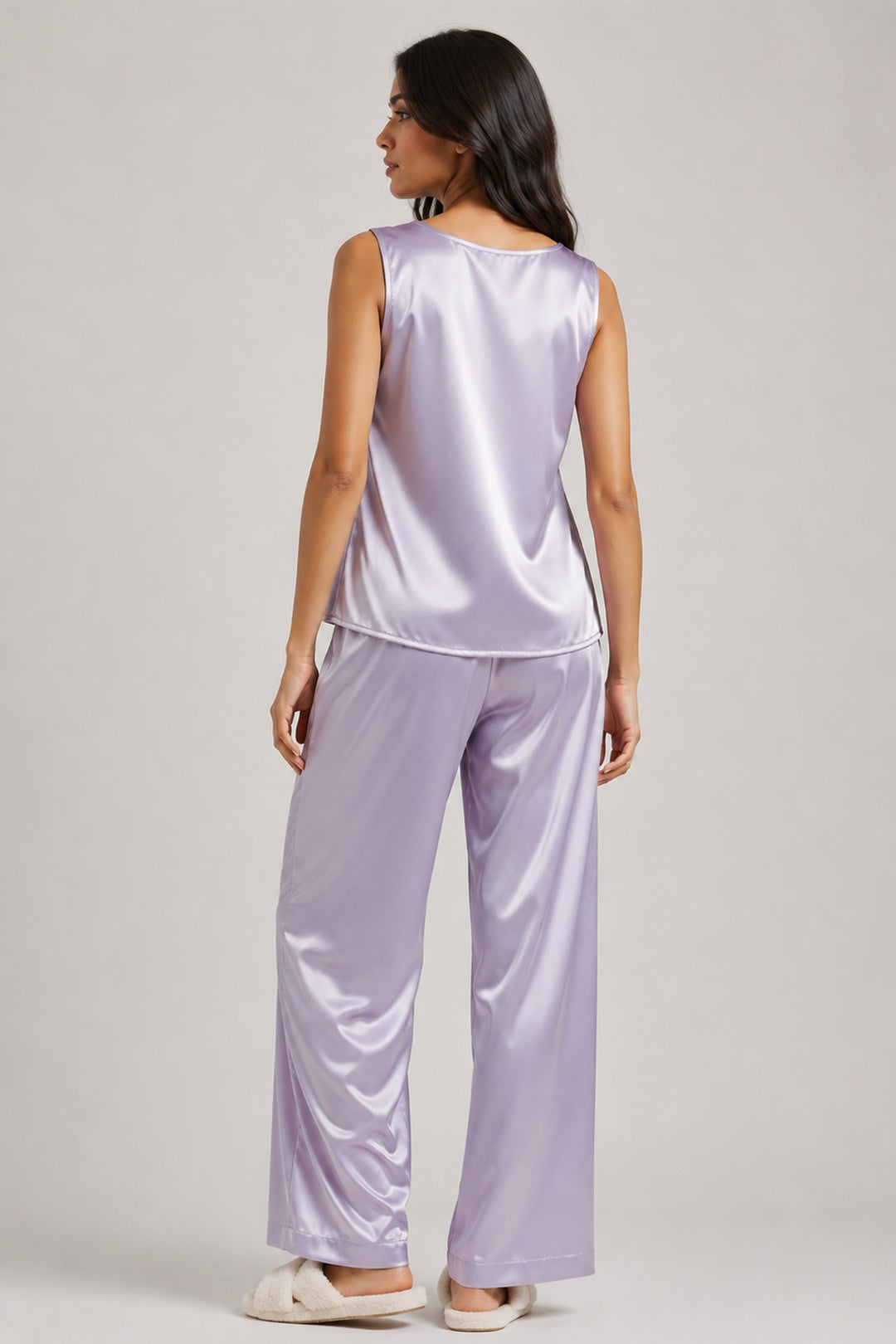 Lilac Haze Bloom Sleeveless  PJ Set With Pocket