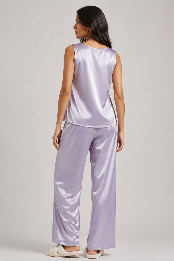Lilac Haze Bloom Sleeveless  PJ Set With Pocket