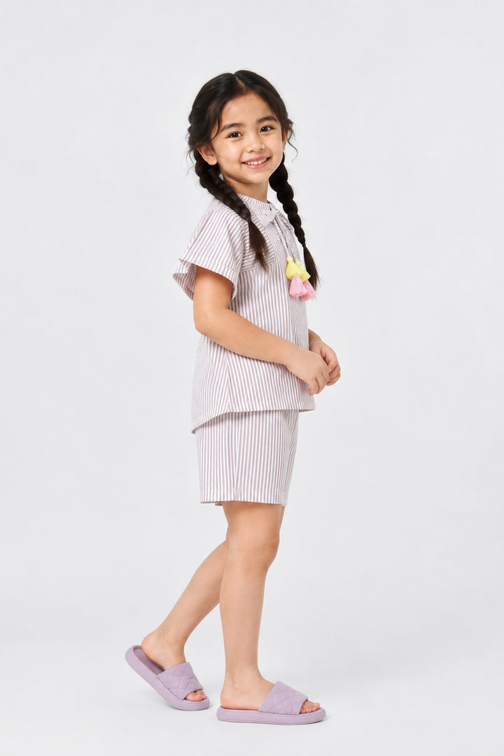 Urban Breeze Mocha Stripe Kids Short Set