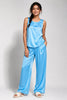 Aqua Bloom  Sleeveless PJ Set With Pocket