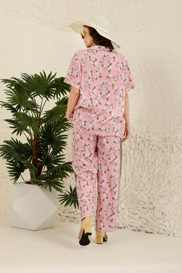 Pillow Talks Pink Blossom Pyjama Tops for Women