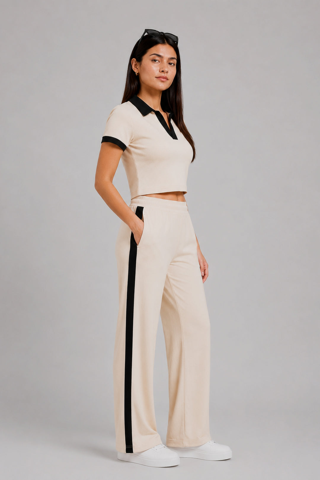 Off Duty Club Set in Ivory Rib Knit