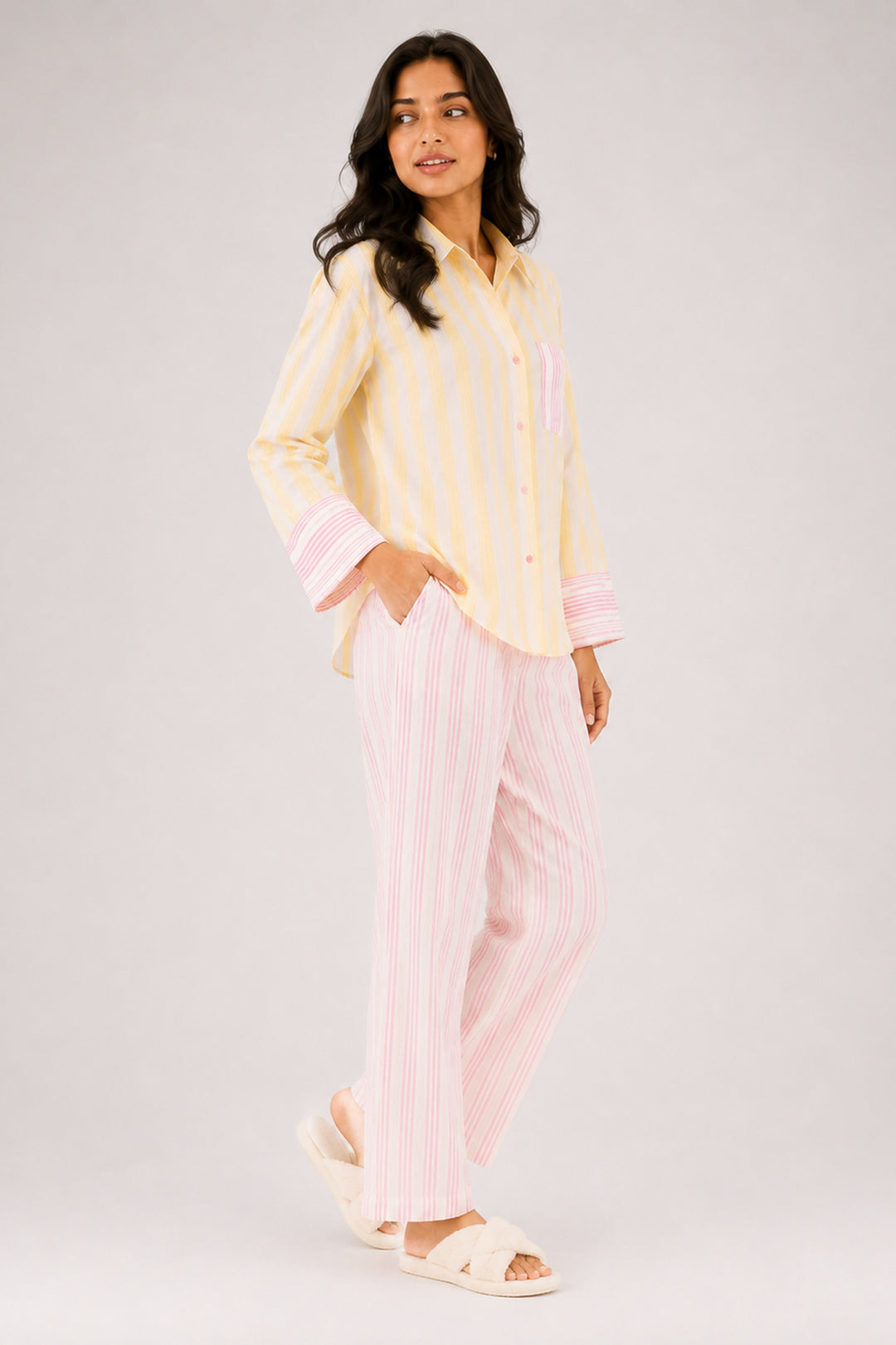 Blush & Butter Stripe Cotton Sleep Set