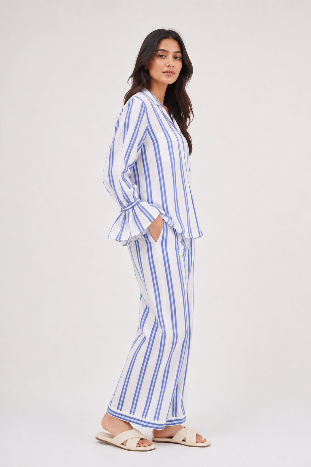 Sunday Sripes  Cotton PJ Set