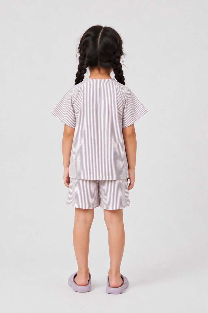 Urban Breeze Mocha Stripe Kids Short Set