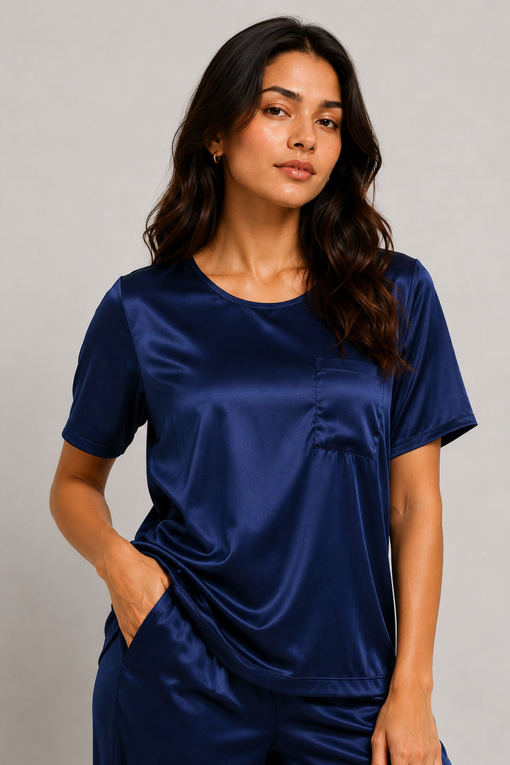 Midnight Sky  Half Sleeve PJ Set With Pocket
