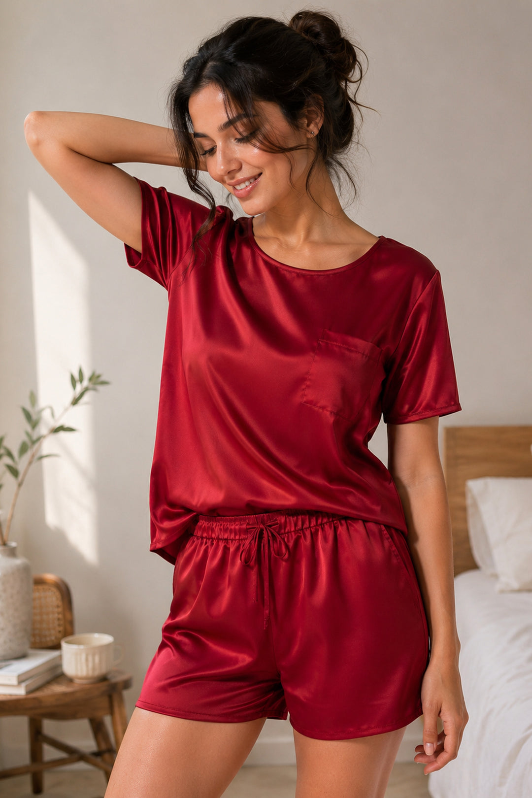 Berry Blush  Half Sleeve Short Set