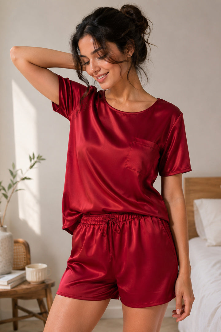Berry Blush  Half Sleeve Short Set