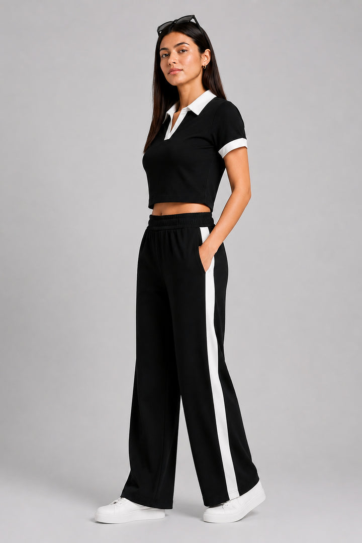 Off Duty Club Set in Black Rib Knit