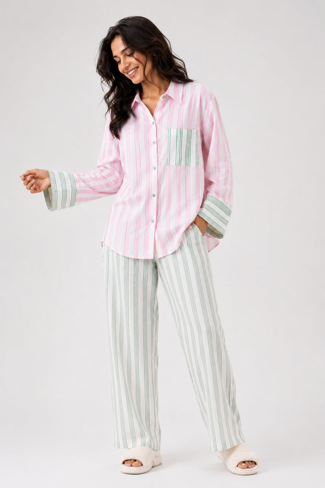 Soft Pop Stripe Cotton Sleep Set