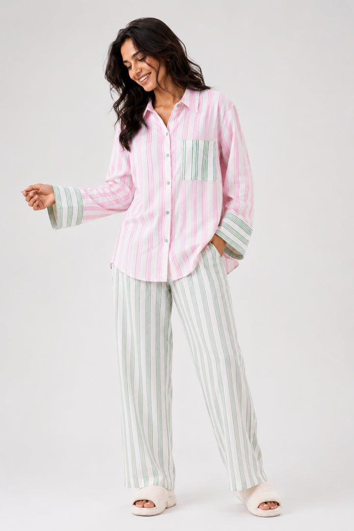 Soft Pop Stripe Cotton Sleep Set