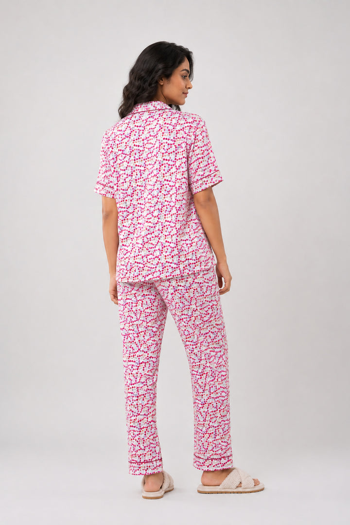 Cherry Crush Button Down PJ Set in Japan Satin