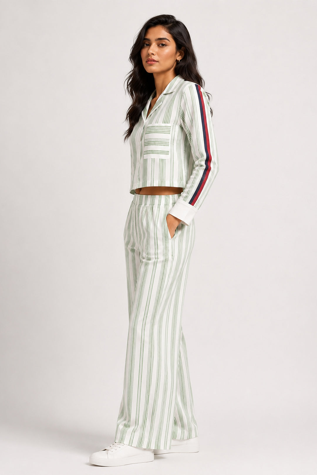 Urban Stripe Green Cotton Co-ord