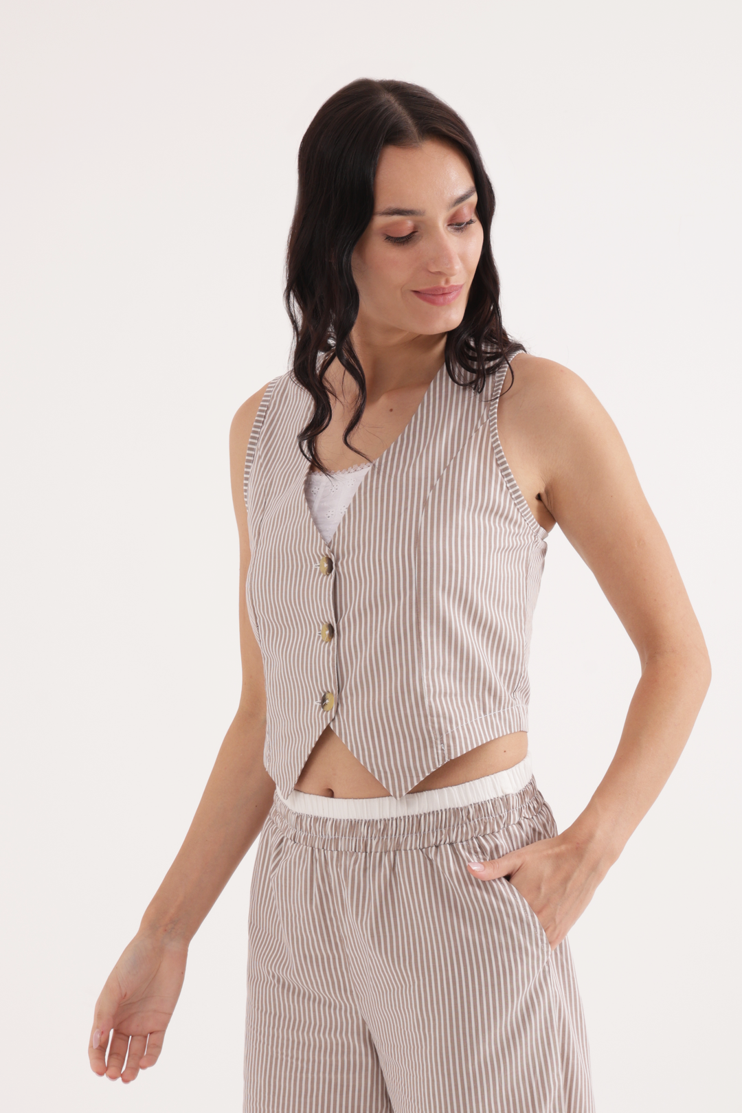 Latte Escape Jetset Stripe Co-ord Set