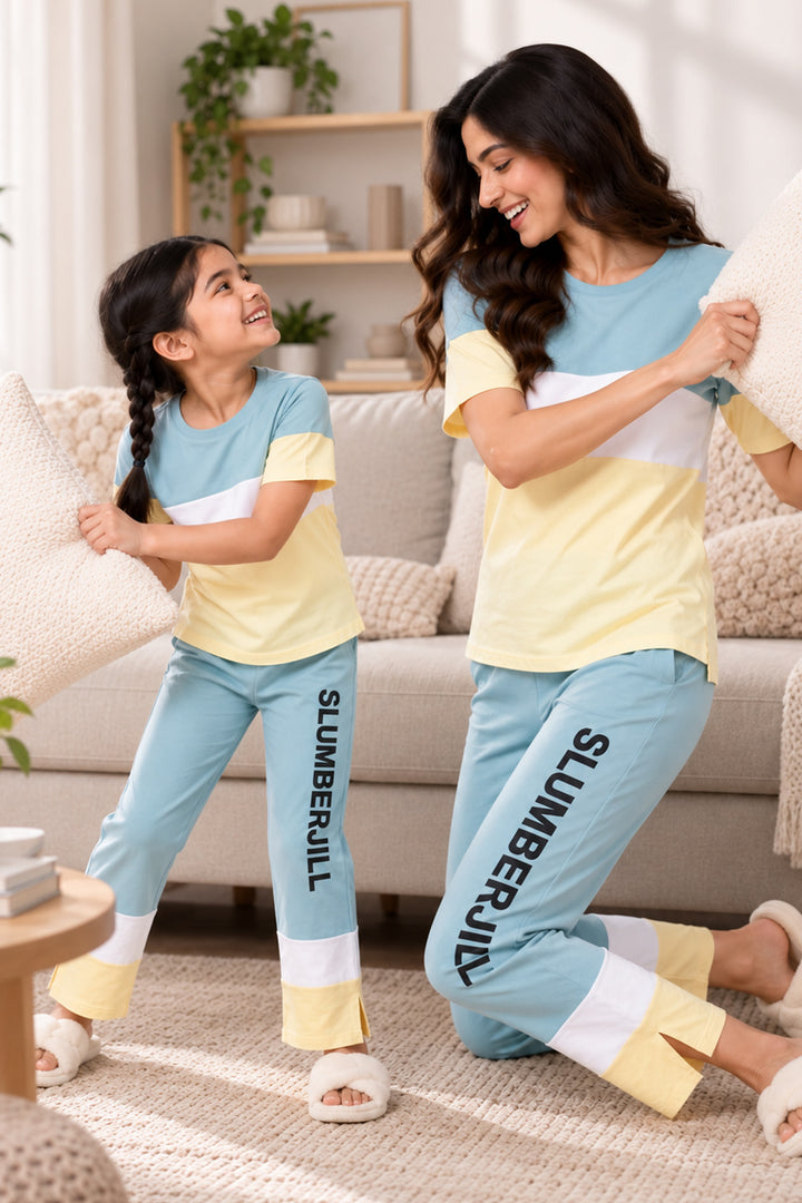 Mom & Me - Lime Lullaby, Slumber Everyday Mom & Kids Cotton Coord Set