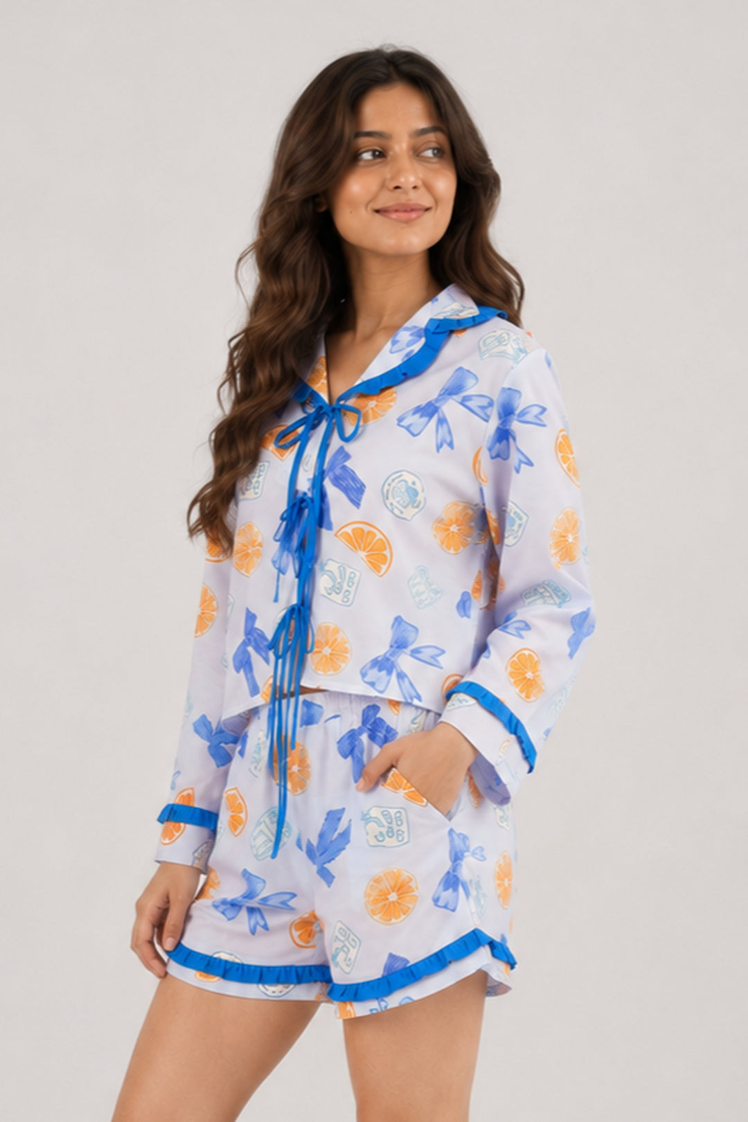 Nautical Charm Satin Short Set
