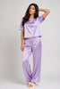 Lilac Haze  Bloom Half Sleeve PJ Set With Pocket