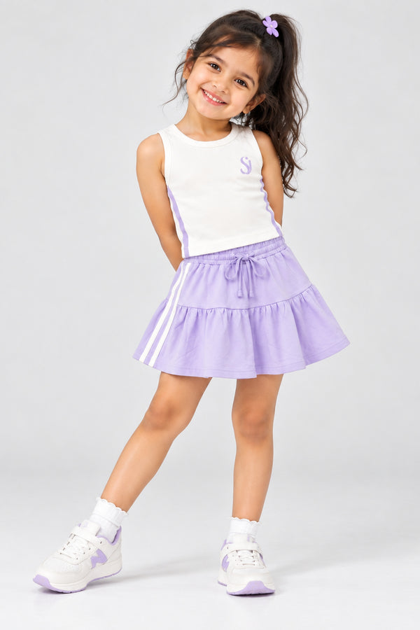Lilac Top & Skirt Set