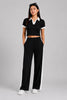 Off Duty Club Set in Black Rib Knit