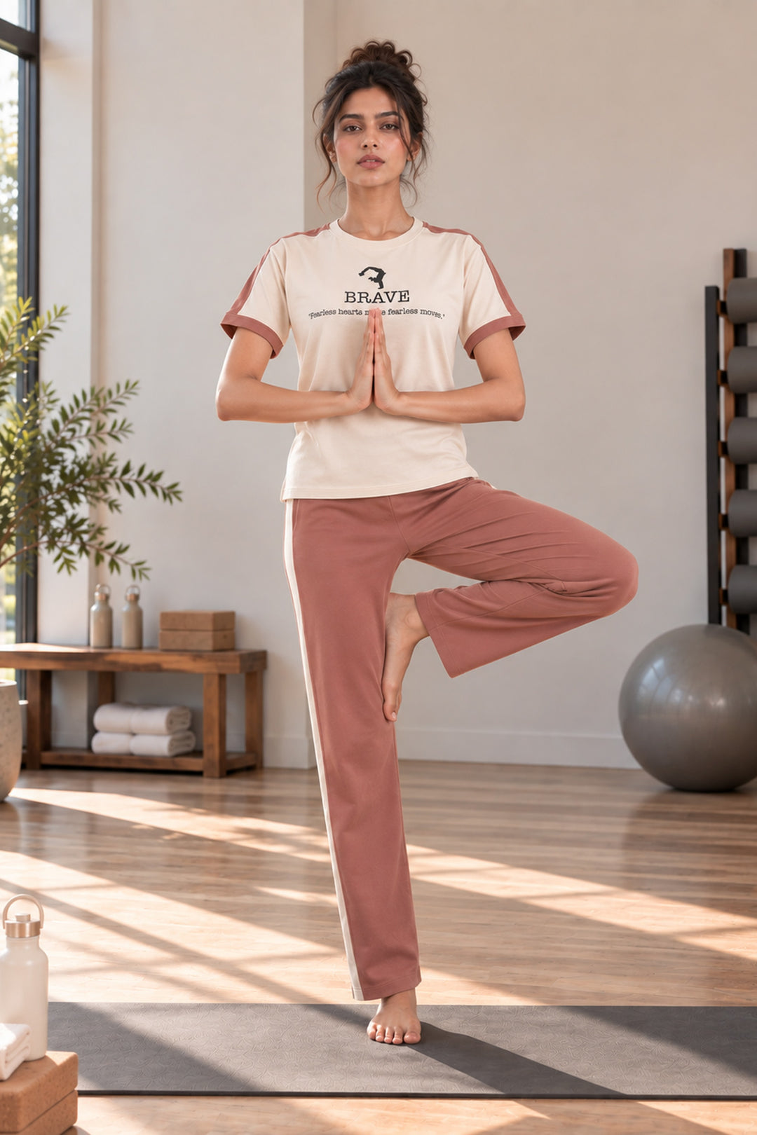 Slumber Jill Active Comfort Mocha Mousse Cotton Jersey Coord Set
