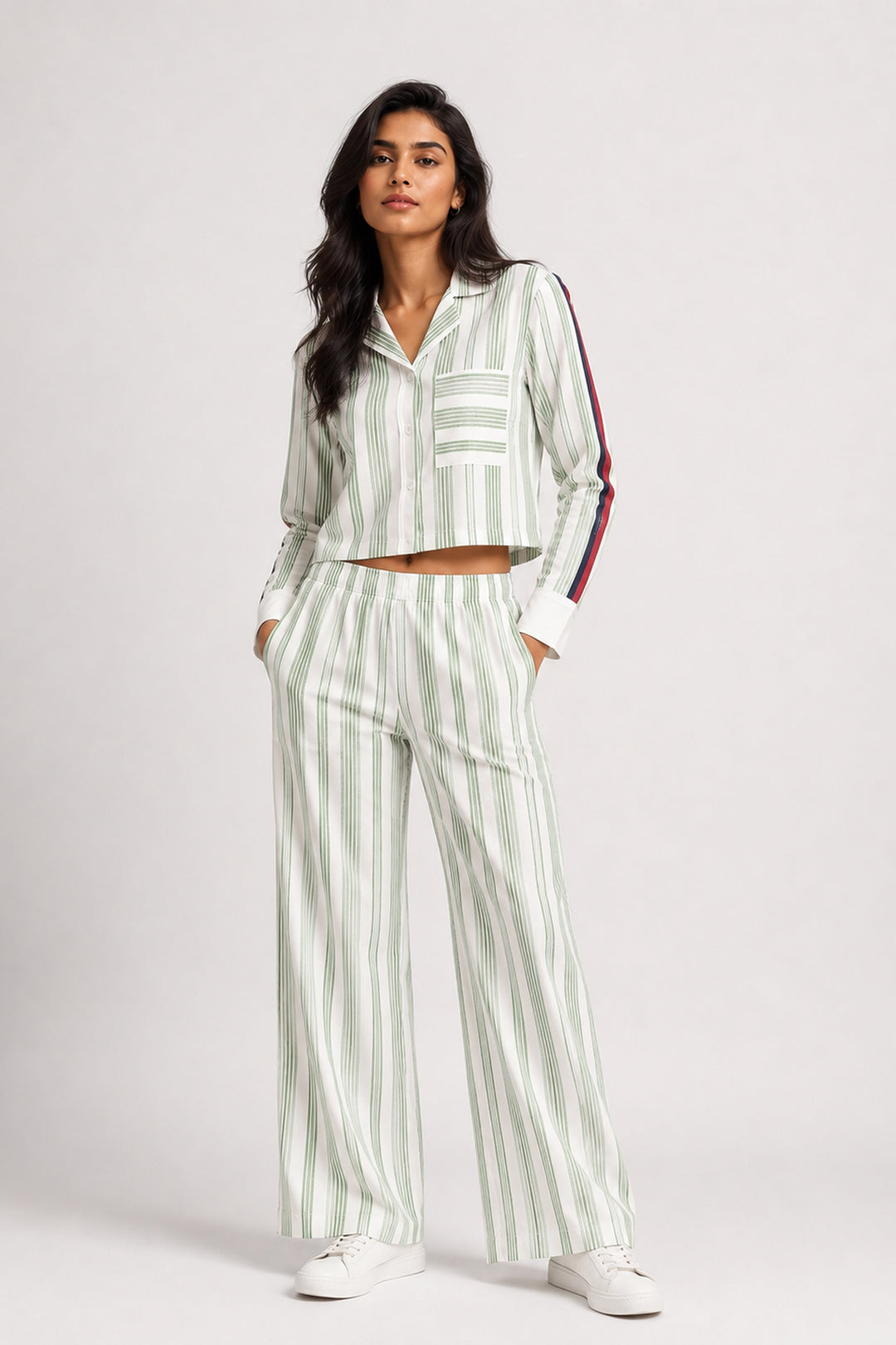 Urban Stripe Green Cotton Co-ord