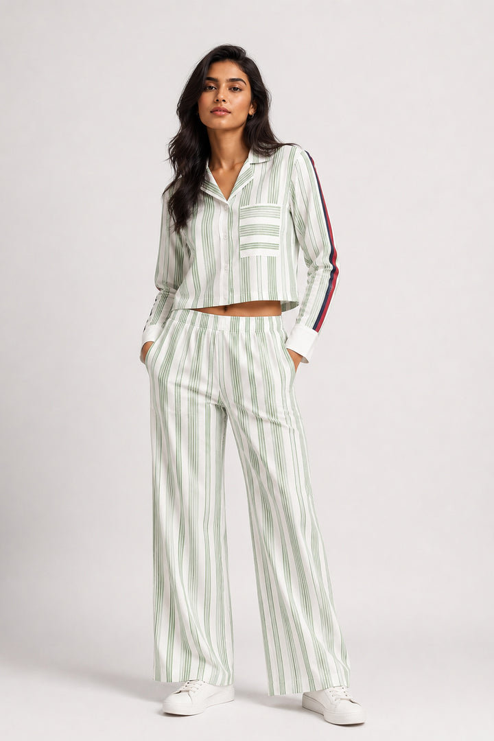 Urban Stripe Green Cotton Co-ord