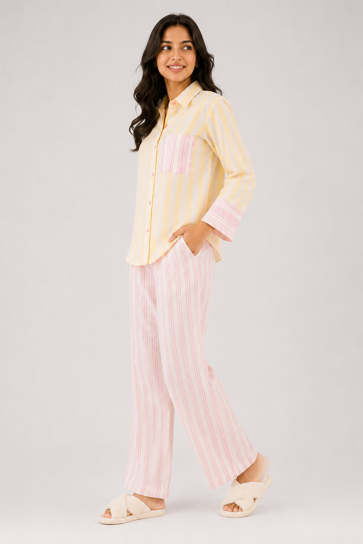 Blush & Butter Stripe Cotton Sleep Set