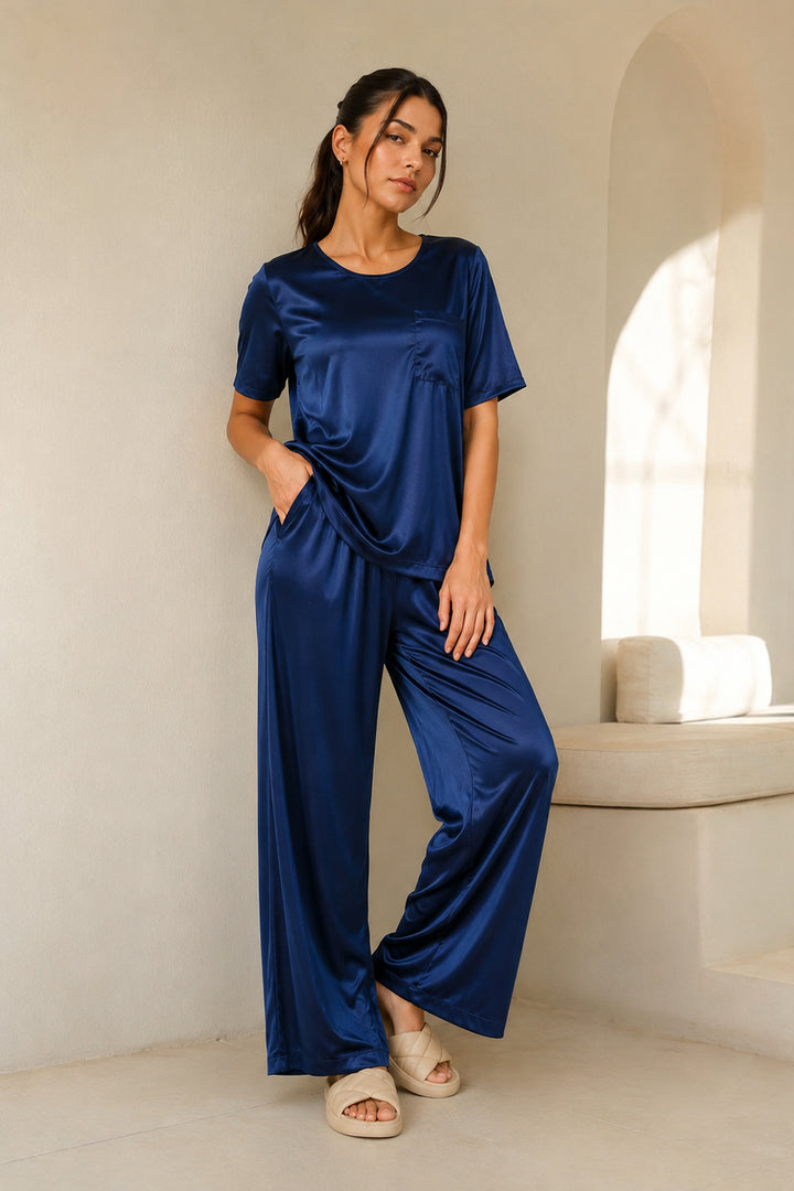 Midnight Sky  Half Sleeve PJ Set With Pocket
