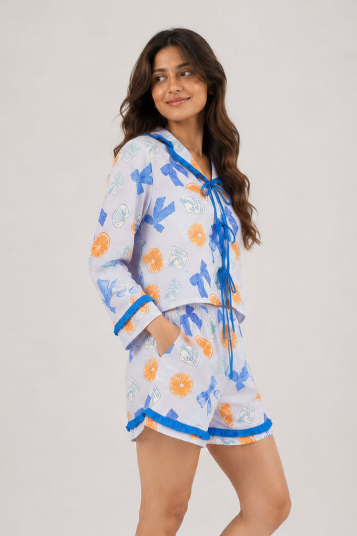 Nautical Charm Satin Short Set
