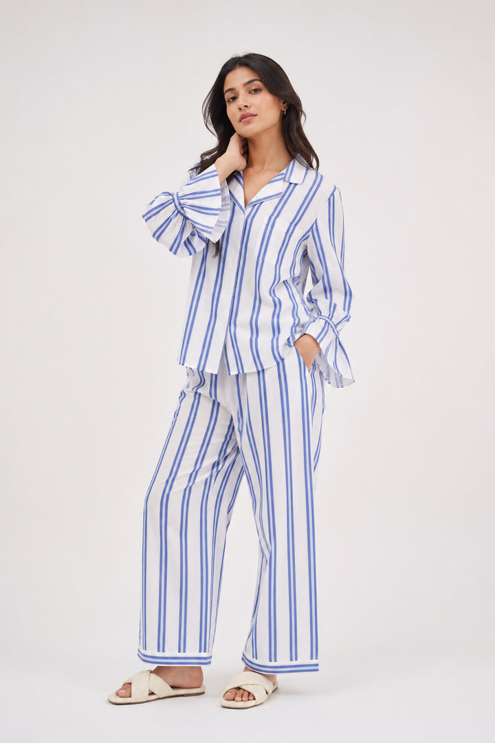 Sunday Sripes  Cotton PJ Set