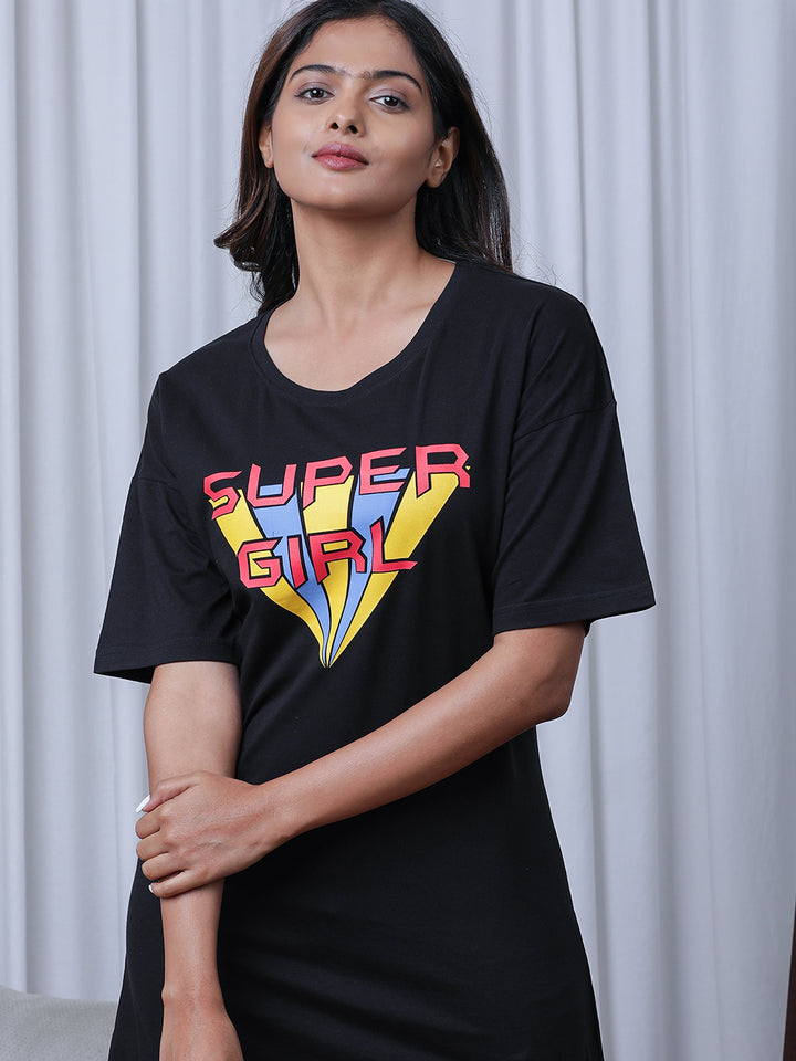 Printed Pure Cotton T-shirt Nightdress