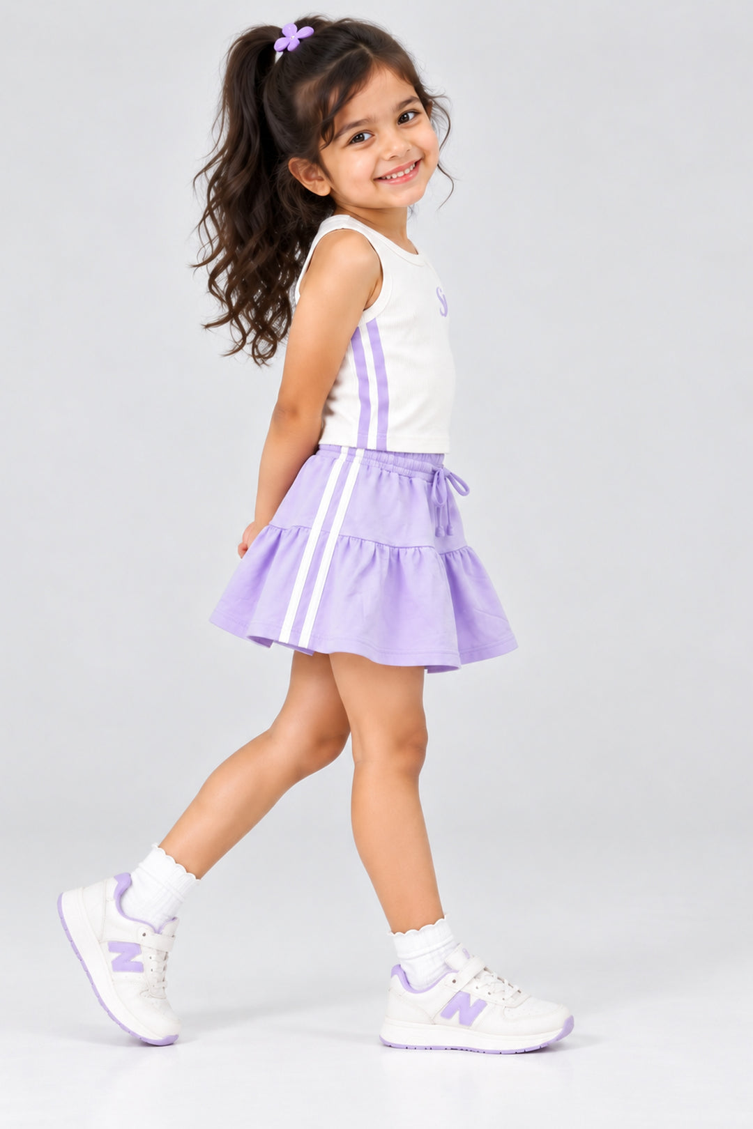 Lilac Top & Skirt Set