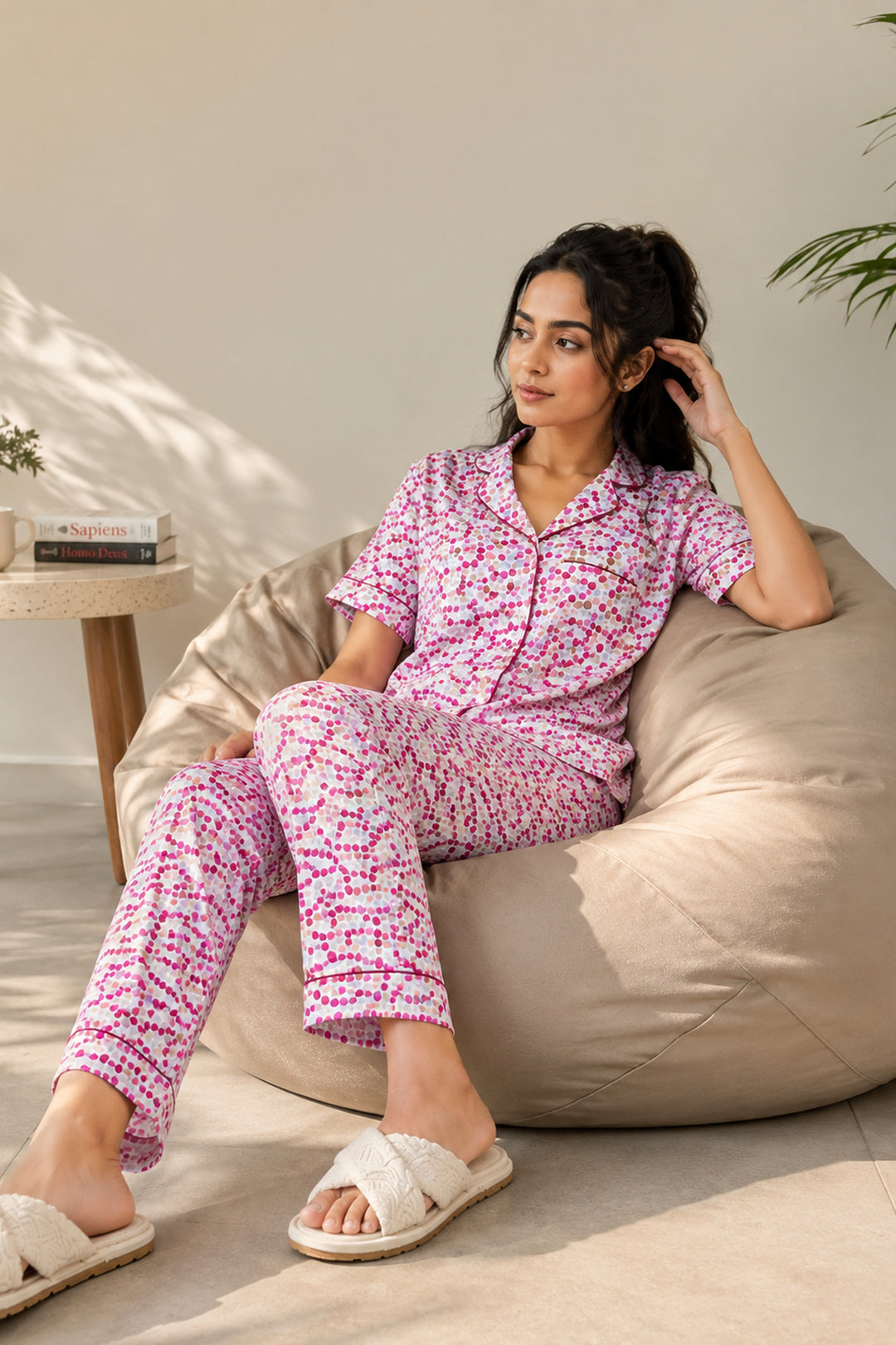Cherry Crush Button Down PJ Set in Japan Satin