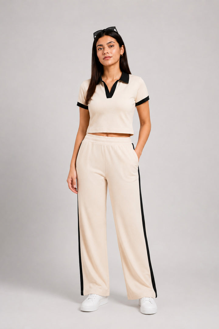 Off Duty Club Set in Ivory Rib Knit
