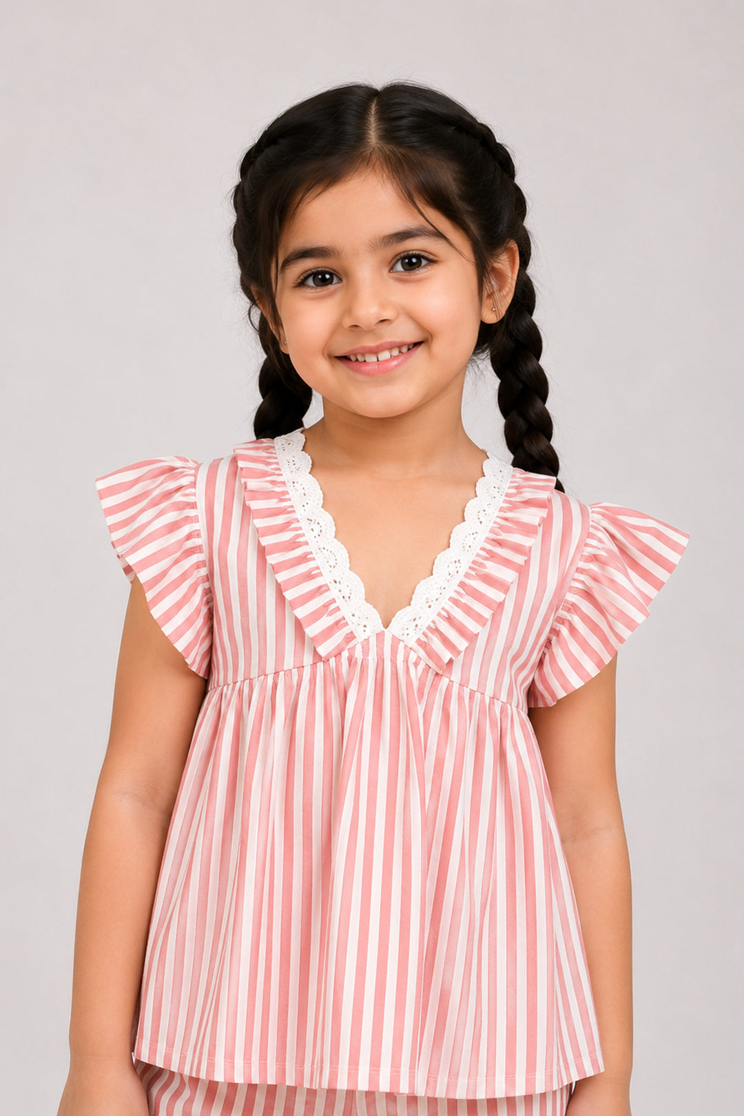 Everyday Elegance Coral Stripe Kids Sleep Set
