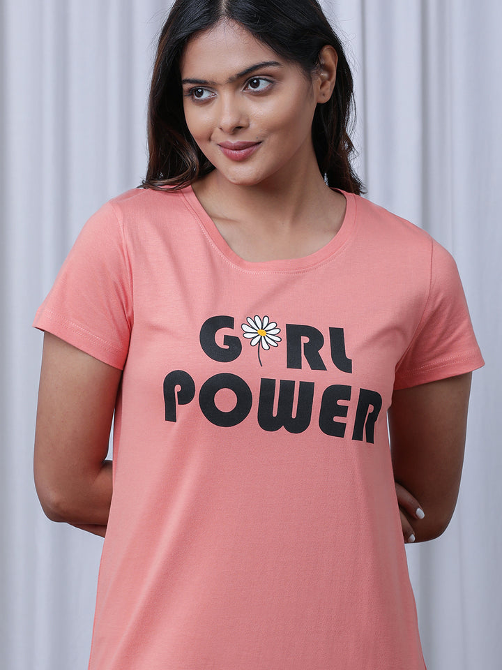 Printed Pure Cotton T-shirt Nightdress