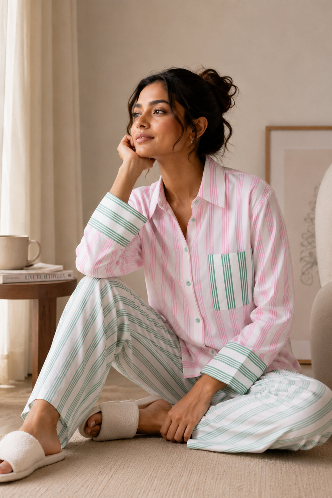 Soft Pop Stripe Cotton Sleep Set