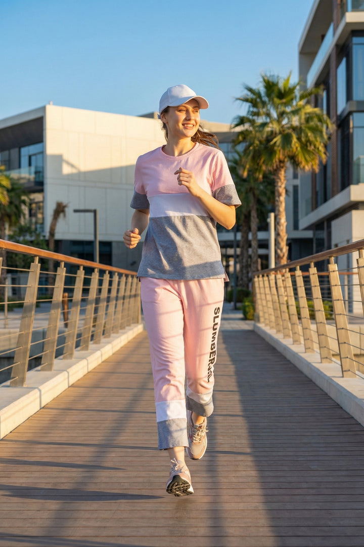 SLUMBER EVERYDAY FIRST BLUSH LOUNGE SET COTTON