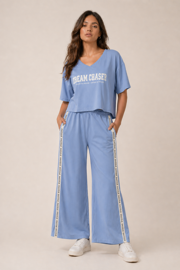 Dream Chaser Powder Blue Cotton Co-ord Set
