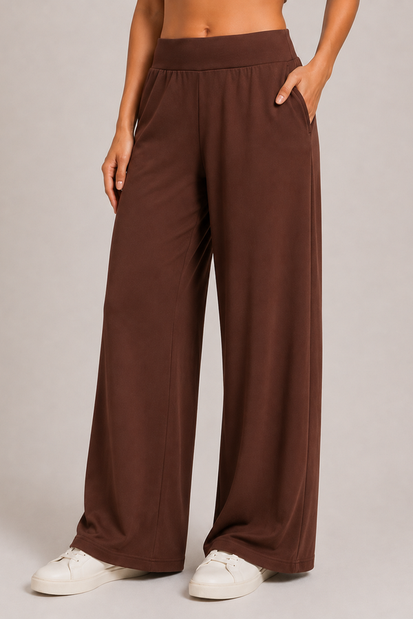 Cotton Comfort Jersey Terracotta Flared Pants
