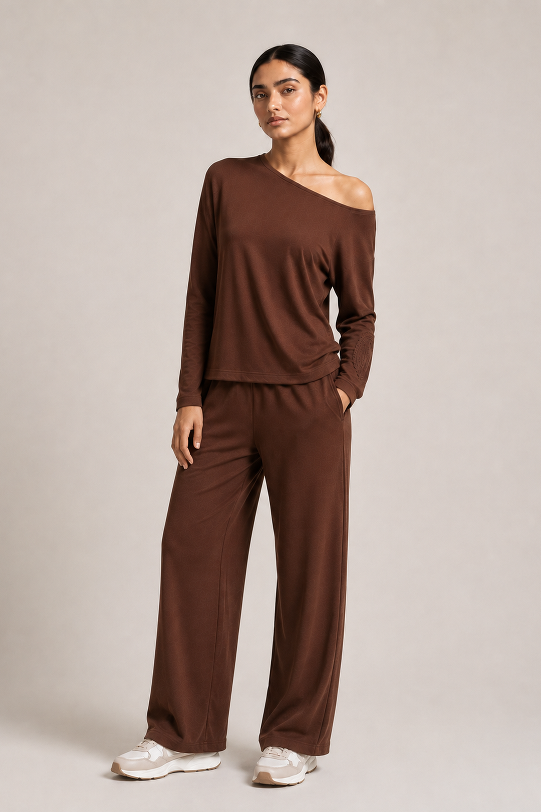 Cotton Comfort Jersey Terracotta Flared Pants