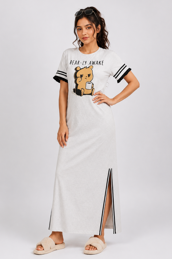 Snooze Style Comfort Dress White melange