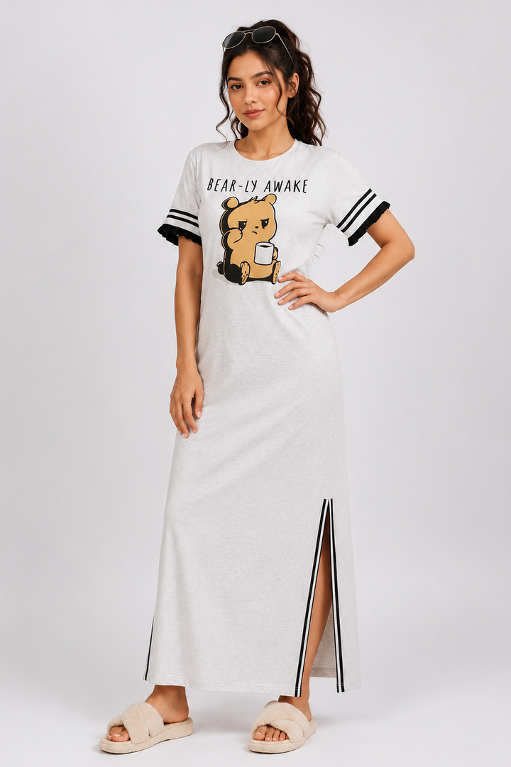Snooze Style Comfort Dress White melange