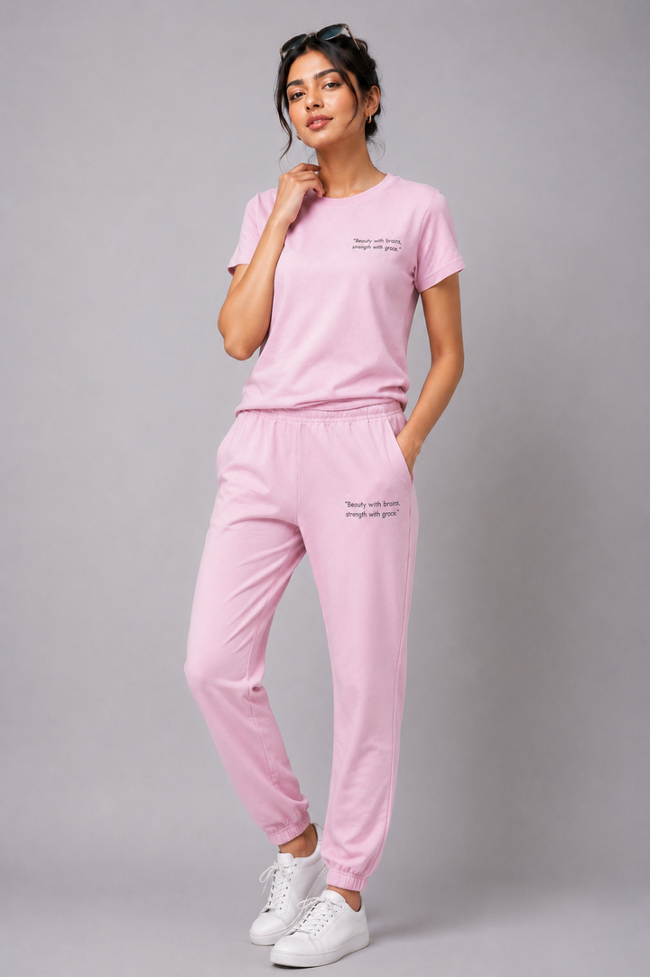 Slumber Jill Comfort Essential Cameo Pink Coords Set With Freshon Finish