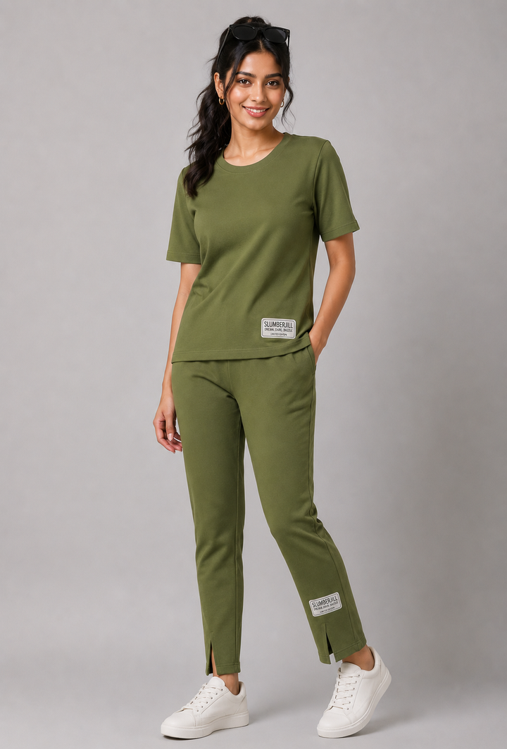 Slumber Jill Premium Pesto Coords Set With Freshon Finish