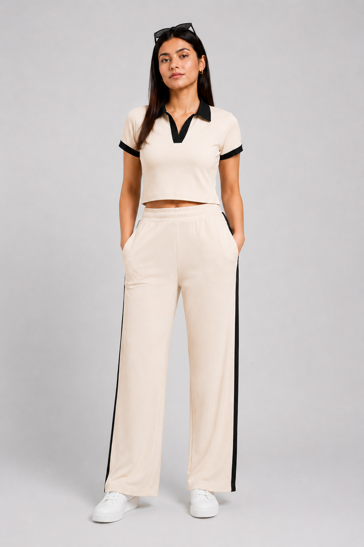 Off Duty Club Set in Ivory Rib Knit