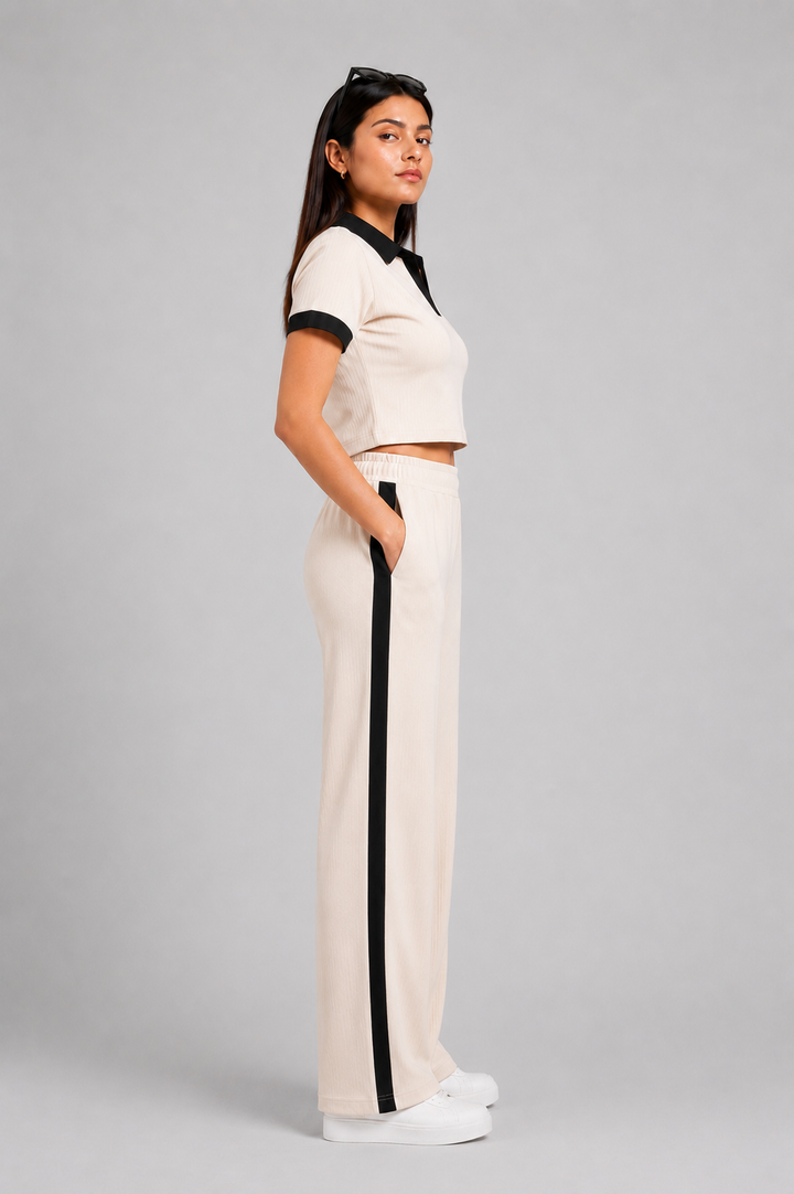 Off Duty Club Set in Ivory Rib Knit
